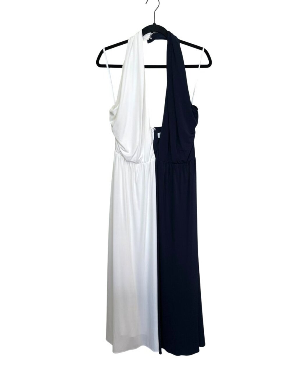 Halston $452 Sondra Halter Cross Neck Midi Slinky Dress NWT Size 8 - Picture 3 of 6